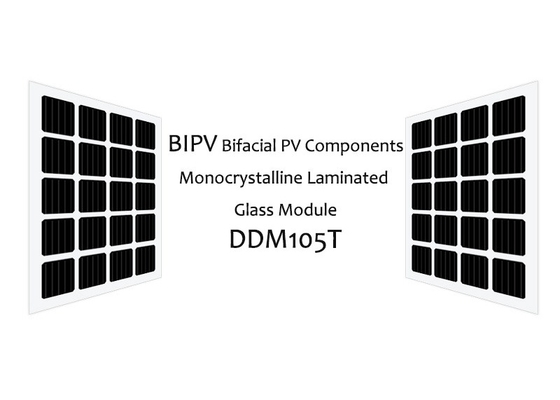Monocrystalline BIPV-Zonnepanelen Zelfreinigend Met een laag bedekt Glas Met twee gezichten voor Dak